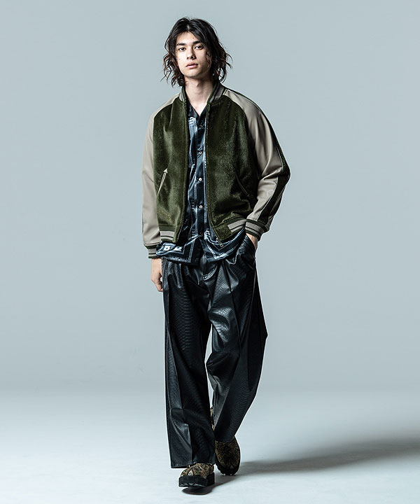 40％OFF SALE セール glamb グラム Synth Leather Baggy Slacks シンセ