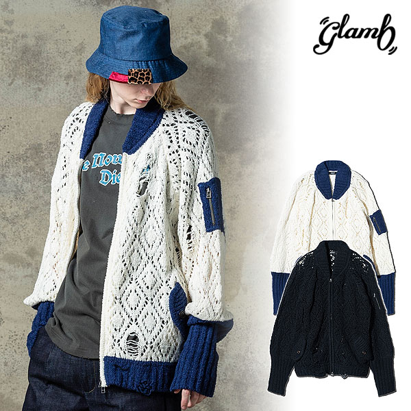 glamb グラム Openwork Knit MA-1 ジャケット atfjkt