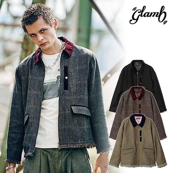 2026 秋 先行予約 10月中旬〜下旬入荷予定 glamb グラム Tweed Combination Blouson ジャケット 送料無料 キャンセル不可 atfjkt