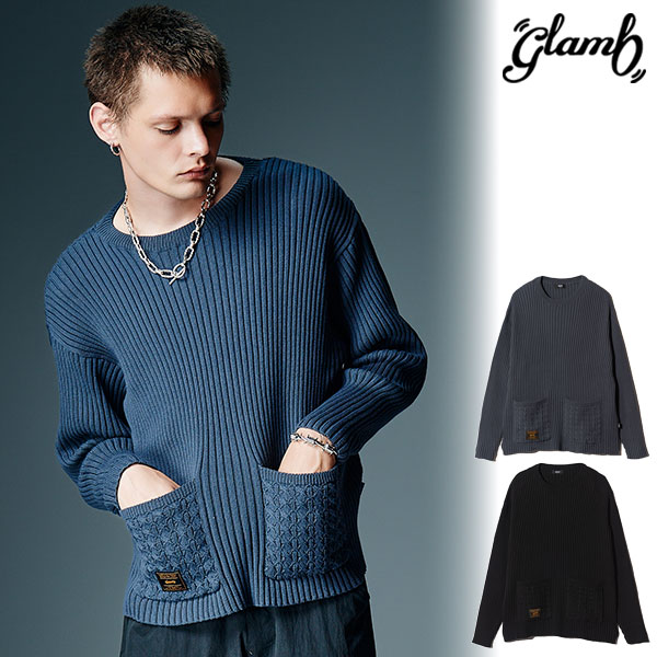 2026 秋 先行予約 8月下旬〜9月上旬入荷予定 glamb グラム Additional Pocket Rib Knit ニット 送料無料 キャンセル不可 atftps