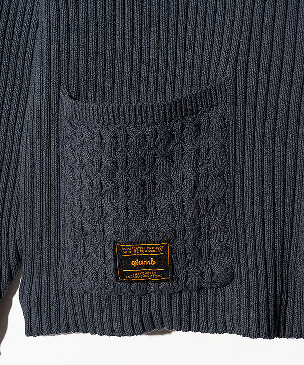 2026 秋 先行予約 8月下旬〜9月上旬入荷予定 glamb グラム Additional Pocket Rib Knit ニット 送料無料 キャンセル不可 atftps_9
