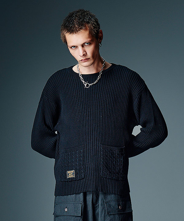 2026 秋 先行予約 8月下旬〜9月上旬入荷予定 glamb グラム Additional Pocket Rib Knit ニット 送料無料 キャンセル不可 atftps_2