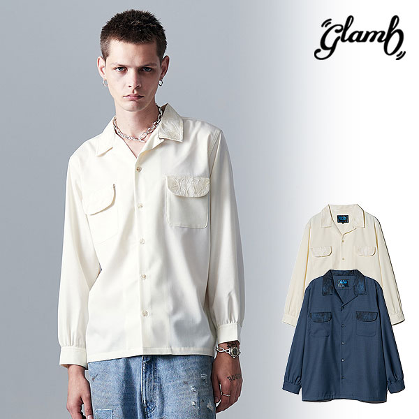 2025 冬 先行予約 11月下旬〜12月上旬入荷予定 glamb グラム Blue Noise Open Collar Shirt シャツ 送料無料 キャンセル不可 atftps