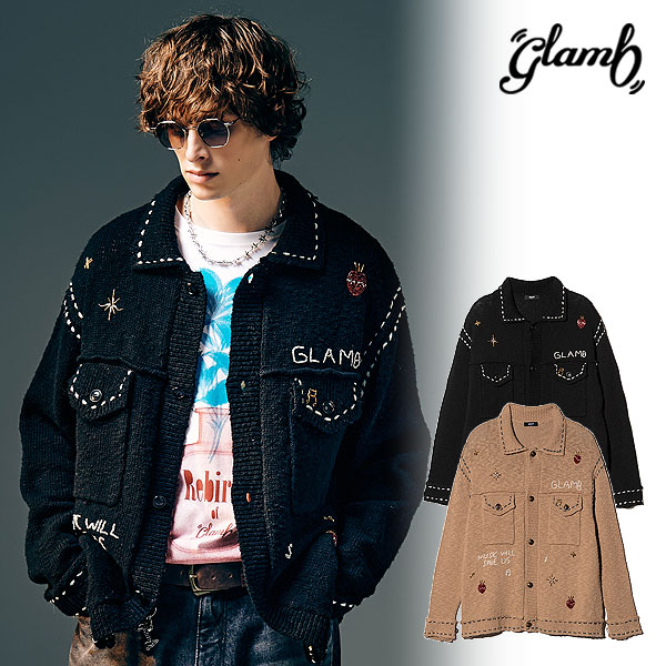 2025 冬 先行予約 12月下旬〜1月上旬入荷予定 glamb グラム Beadswork Knit Jacket ジャケット 送料無料 キャンセル不可 atfjkt