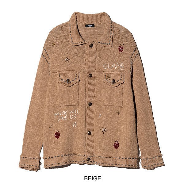 2025 冬 先行予約 12月下旬〜1月上旬入荷予定 glamb グラム Beadswork Knit Jacket ジャケット 送料無料 キャンセル不可 atfjkt_16