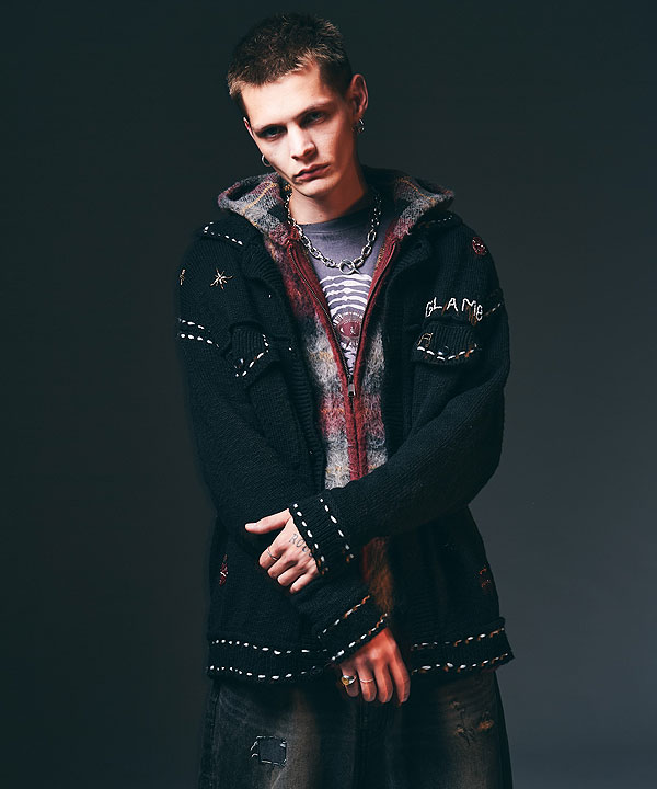 2025 冬 先行予約 12月下旬〜1月上旬入荷予定 glamb グラム Beadswork Knit Jacket ジャケット 送料無料 キャンセル不可 atfjkt_3