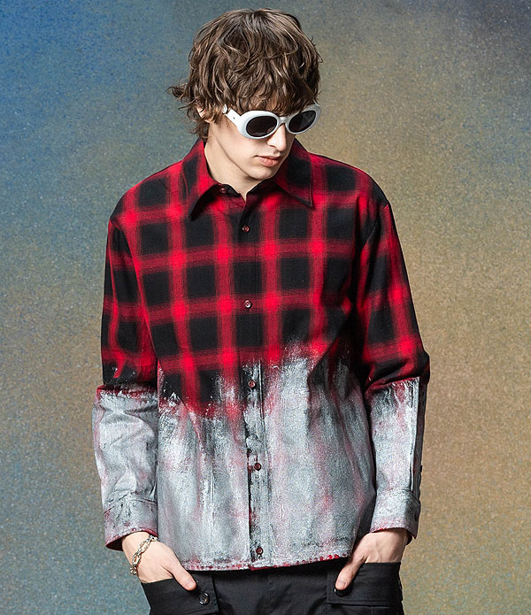 glamb グラム Glitter Check Shirt グリッターチェックシャツ atftps_1