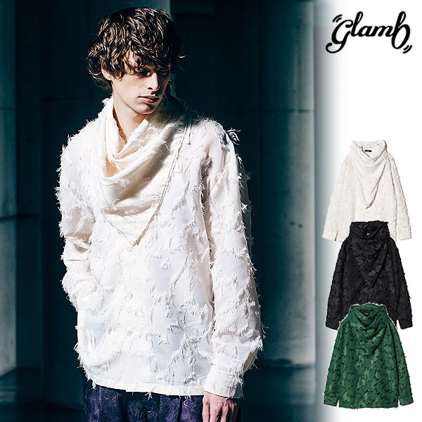 2025 夏 先行予約 5月上旬〜中旬入荷予定 glamb グラム Fuzzy Scarf Shirt ファジースカーフシャツ atftpsの通販は