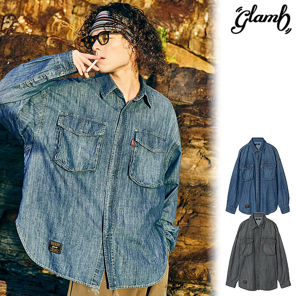2025 夏 先行予約 5月下旬〜6月上旬入荷予定 glamb グラム All Time Denim Shirt オールタイム デニムシャツ atftpsの通販は