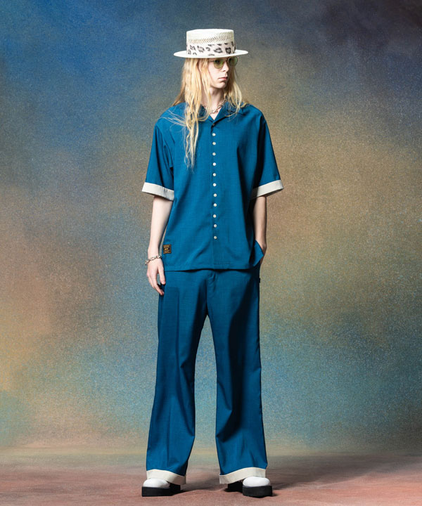 glamb グラム Line Tape Track Shirt スーツファブリックパジャマシャツ atftps_7