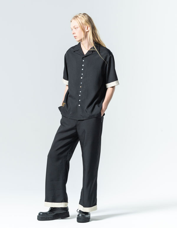 glamb グラム Line Tape Track Shirt スーツファブリックパジャマシャツ atftps_8