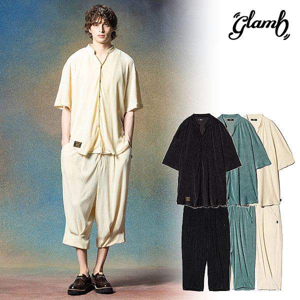 2025 夏 先行予約 5月下旬〜6月上旬入荷予定 glamb グラム Glamour Crepe Shirt Set Up セットアップ 送料無料 atfsetの通販は 27,302円