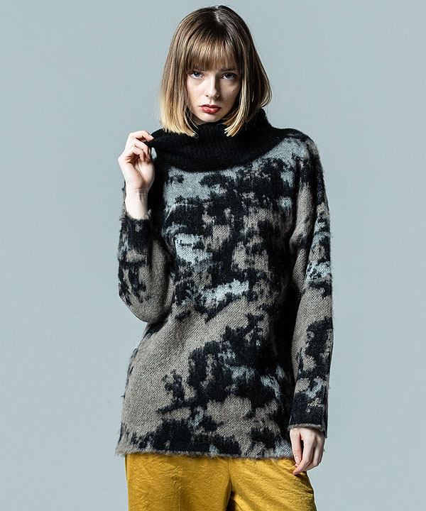 専用出品　glamb ウォーターカラータートルニット　Purple Roxy SPELLBOUND STRIPES ウィメンズ 長袖 ボーダー ニット