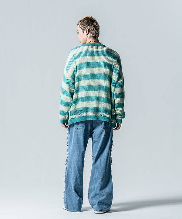 40％OFF SALE セール glamb グラム Mesh Border Knit メッシュボーダーニット ニット 送料無料 atftps