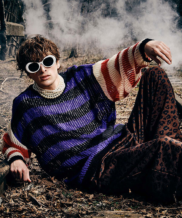 40％OFF SALE セール glamb グラム Mesh Border Knit メッシュボーダーニット ニット 送料無料 atftps