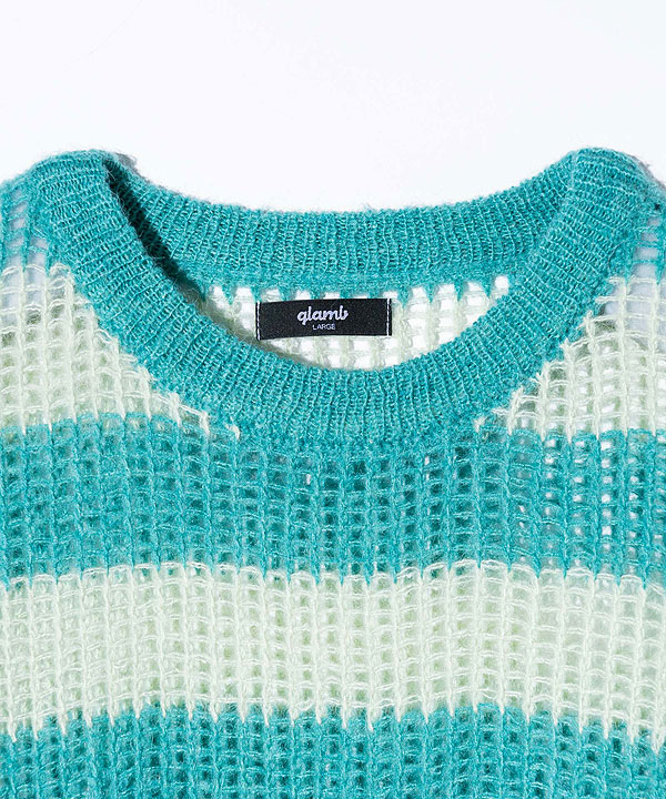 40％OFF SALE セール glamb グラム Mesh Border Knit メッシュボーダーニット ニット 送料無料 atftps