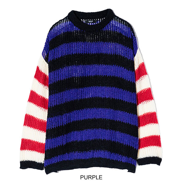 40％OFF SALE セール glamb グラム Mesh Border Knit メッシュボーダーニット ニット 送料無料 atftps