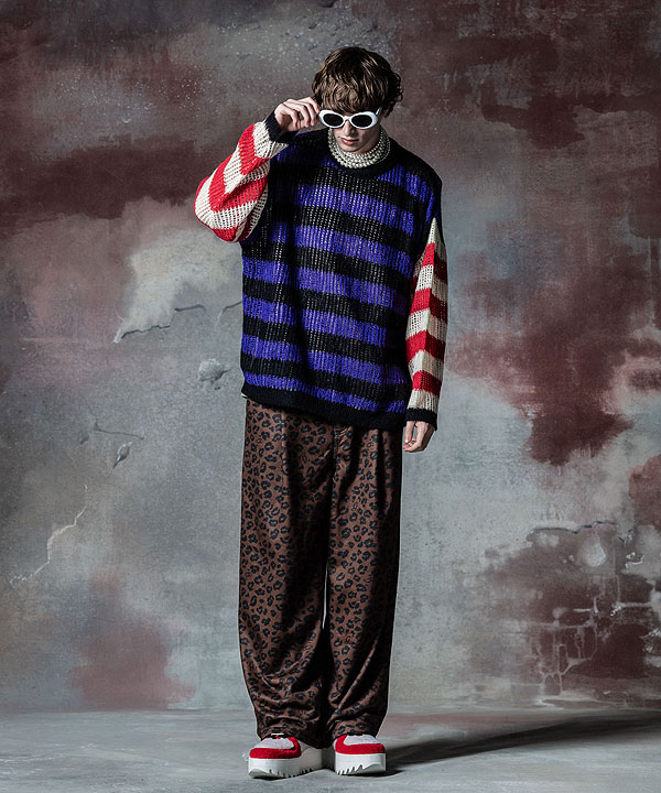 40％OFF SALE セール glamb グラム Mesh Border Knit メッシュボーダーニット ニット 送料無料 atftps