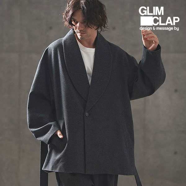 2024 秋冬 1st 先行予約 9月中旬〜下旬入荷予定 GLIMCLAP グリムクラップ Brushed fabric shawl collar coat メンズ コート atfjkt