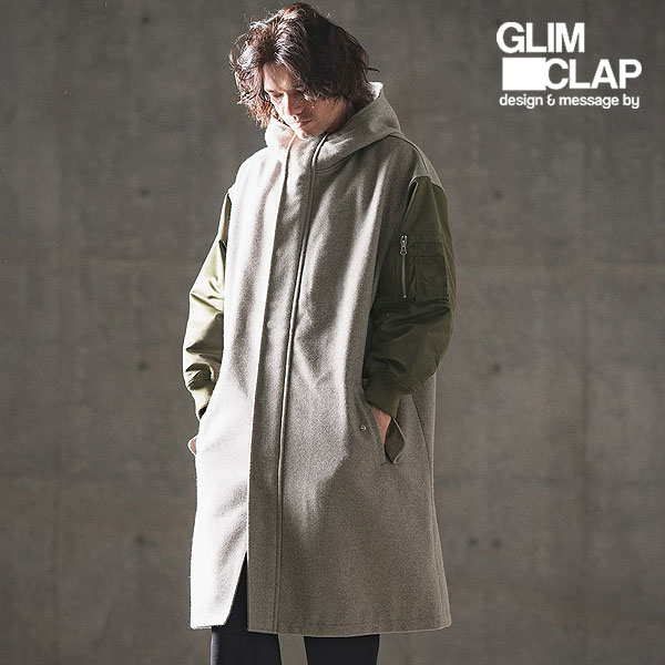 2024 秋冬 1st 先行予約 9月中旬〜下旬入荷予定 GLIMCLAP グリムクラップ Military design mixed hooded coat メンズ atfjktの通販は 28,512円