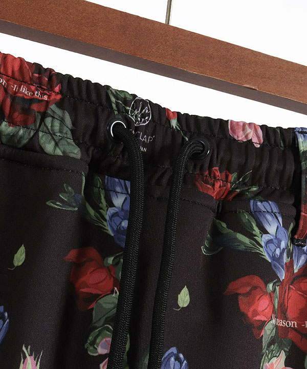 2024 秋冬 1st 先行予約 8月中旬〜下旬入荷予定 GLIMCLAP グリムクラップ Tight fit track pants -revival botanical pattern- メンズ