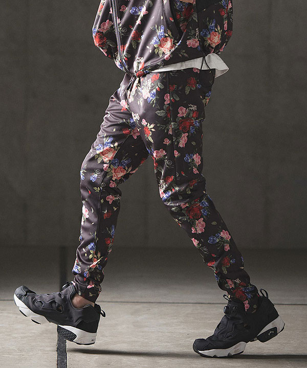 2024 秋冬 1st 先行予約 8月中旬〜下旬入荷予定 GLIMCLAP グリムクラップ Tight fit track pants -revival botanical pattern- メンズ