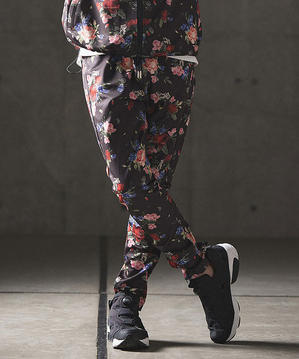 2024 秋冬 1st 先行予約 8月中旬〜下旬入荷予定 GLIMCLAP グリムクラップ Tight fit track pants -revival botanical pattern- メンズ