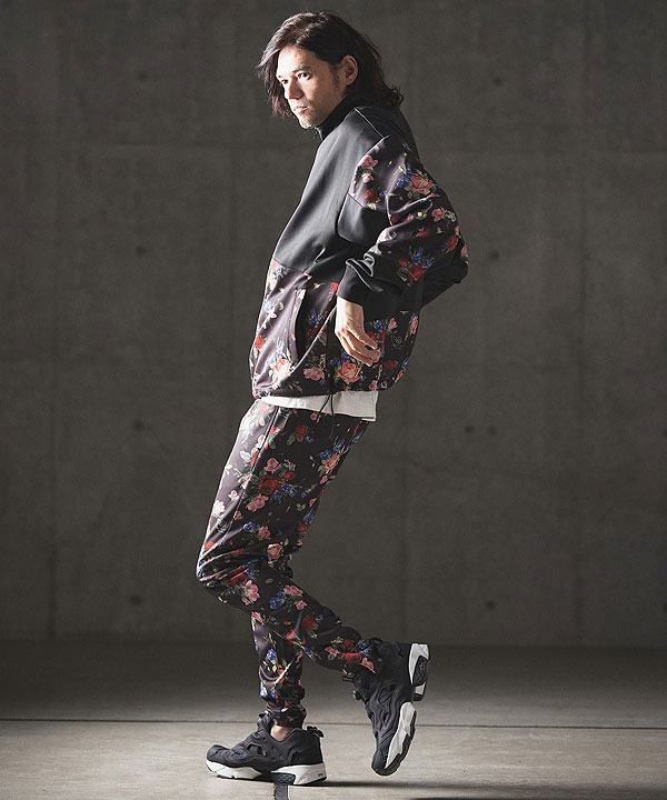 2024 秋冬 1st 先行予約 8月中旬〜下旬入荷予定 GLIMCLAP グリムクラップ Tight fit track pants -revival botanical pattern- メンズ