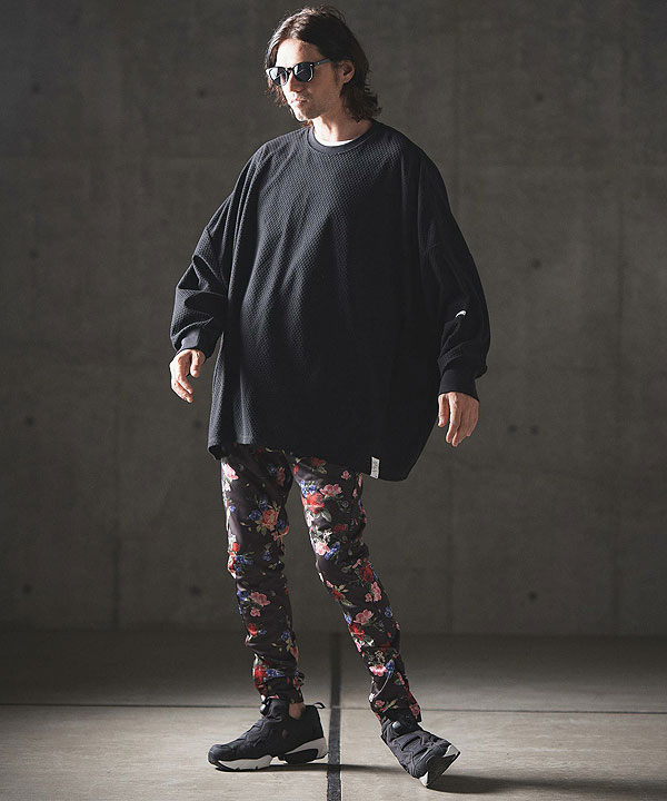 2024 秋冬 1st 先行予約 8月中旬〜下旬入荷予定 GLIMCLAP グリムクラップ Tight fit track pants -revival botanical pattern- メンズ