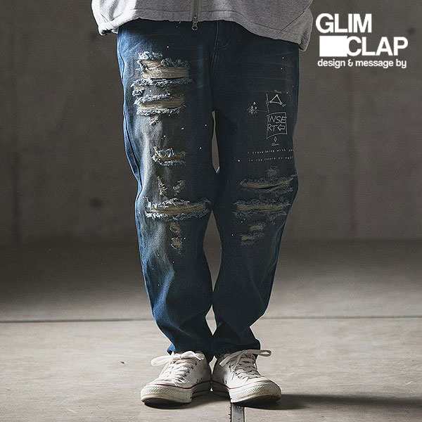 2024 秋冬 1st 先行予約 9月中旬〜下旬入荷予定 GLIMCLAP グリムクラップ Used processing denim balloon silhouette pants メンズ