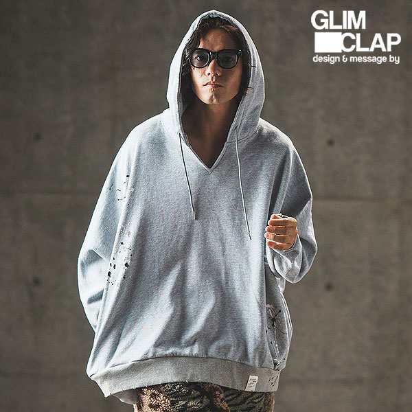 2024 秋冬 2nd 先行予約 10月下旬〜11月上旬入荷予定 GLIMCLAP Used processing oversized sweat hoodie atftps