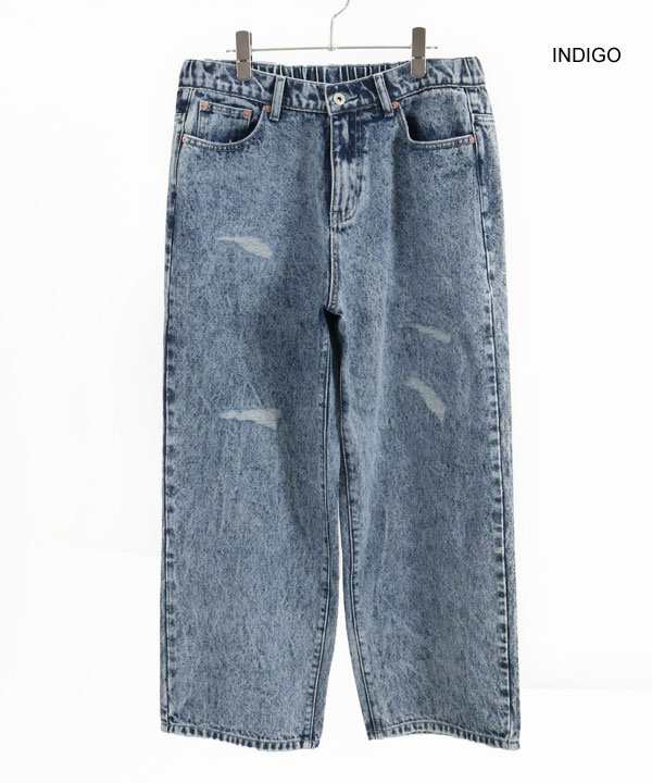 2024 秋冬 2nd 先行予約 10月下旬〜11月上旬入荷予定 GLIMCLAP Chemical processing denim wide straight pants atfpts