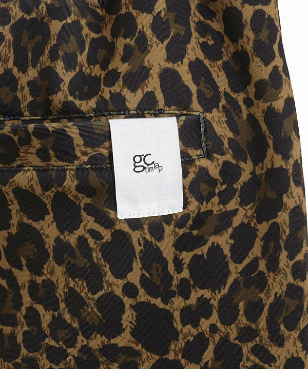 2024 秋冬 2nd 先行予約 10月上旬〜中旬入荷予定 GLIMCLAP Tight fit track pants -leopard × hand writing pattern-