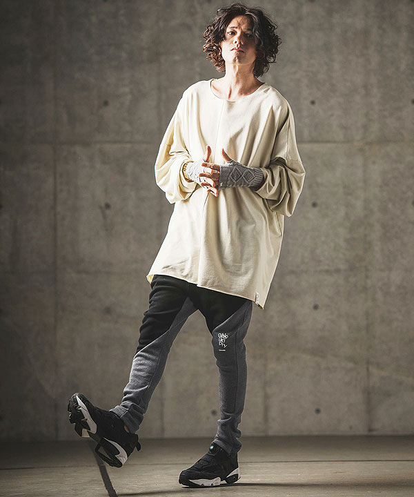 GLIMCLAP Back shaggy double knit color scheme design tight fit pants_13