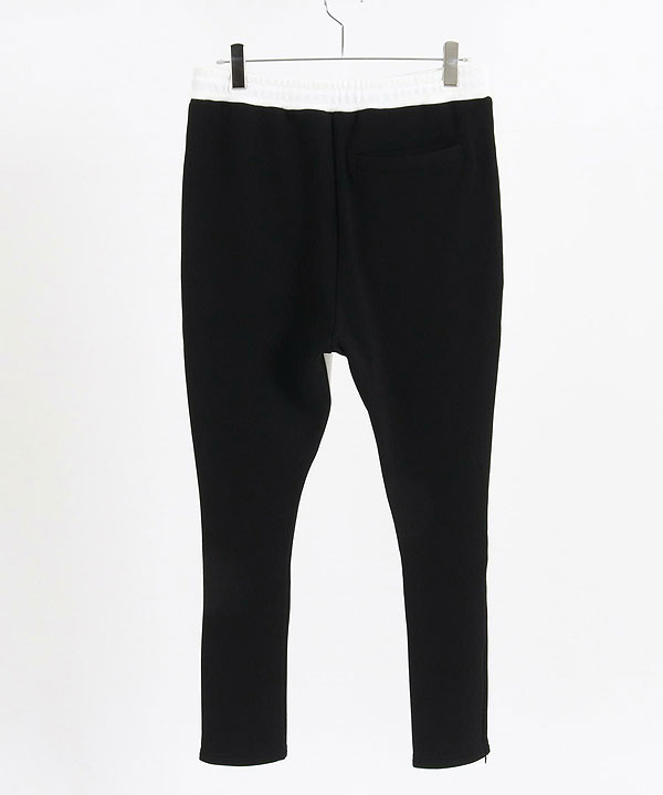 GLIMCLAP Back shaggy double knit color scheme design tight fit pants_17