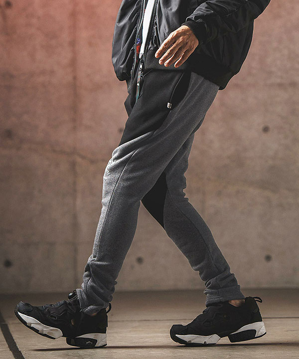 GLIMCLAP Back shaggy double knit color scheme design tight fit pants_2
