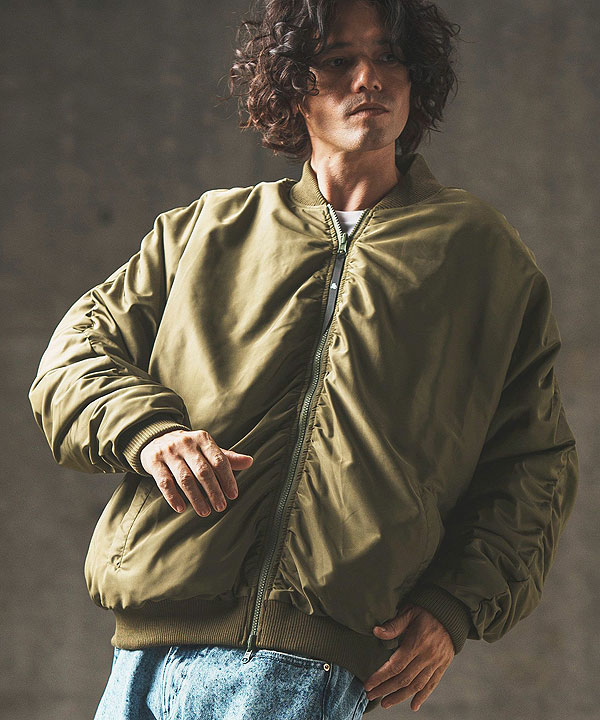 2024 秋冬 2nd 先行予約 10月中旬〜下旬入荷予定 GLIMCLAP Reversible flight jacket -original patterned lining-