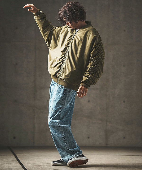 2024 秋冬 2nd 先行予約 10月中旬〜下旬入荷予定 GLIMCLAP Reversible flight jacket -original patterned lining-