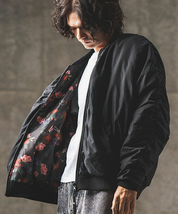 2024 秋冬 2nd 先行予約 10月中旬〜下旬入荷予定 GLIMCLAP Reversible flight jacket -original patterned lining-