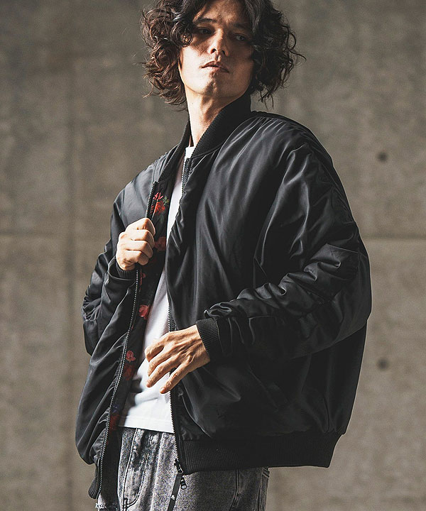 2024 秋冬 2nd 先行予約 10月中旬〜下旬入荷予定 GLIMCLAP Reversible flight jacket -original patterned lining-