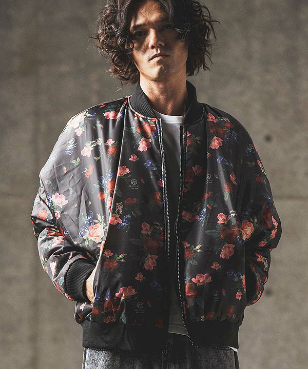 2024 秋冬 2nd 先行予約 10月中旬〜下旬入荷予定 GLIMCLAP Reversible flight jacket -original patterned lining-