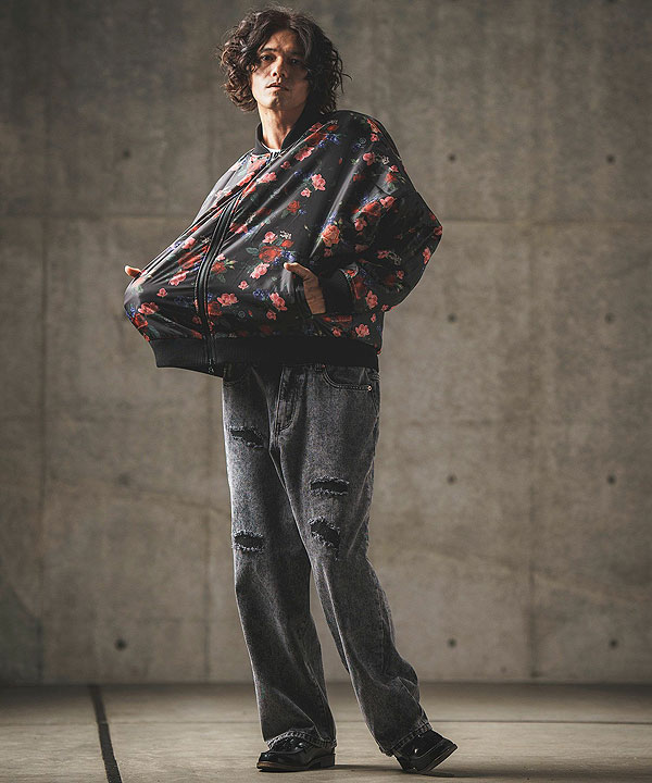 2024 秋冬 2nd 先行予約 10月中旬〜下旬入荷予定 GLIMCLAP Reversible flight jacket -original patterned lining-