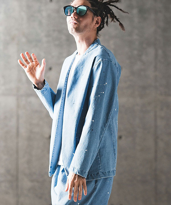 30％OFF SALE セール GLIMCLAP グリムクラップ Painting used processing minimal detail denim jacket atfjktの通販は