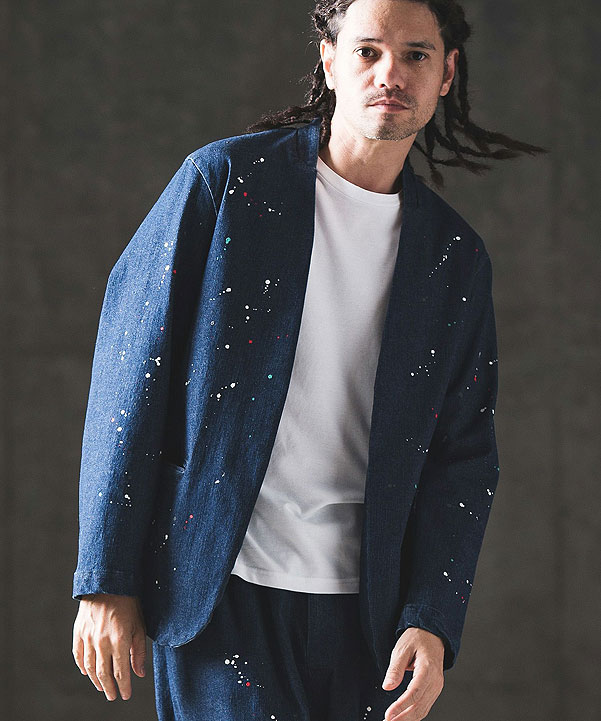 30％OFF SALE セール GLIMCLAP グリムクラップ Painting used processing minimal detail denim jacket atfjktの通販は