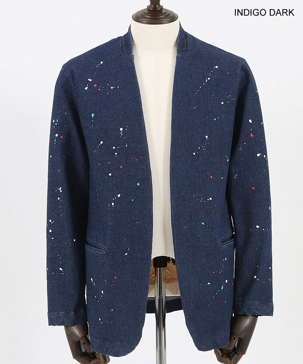 30％OFF SALE セール GLIMCLAP グリムクラップ Painting used processing minimal detail denim jacket atfjktの通販は