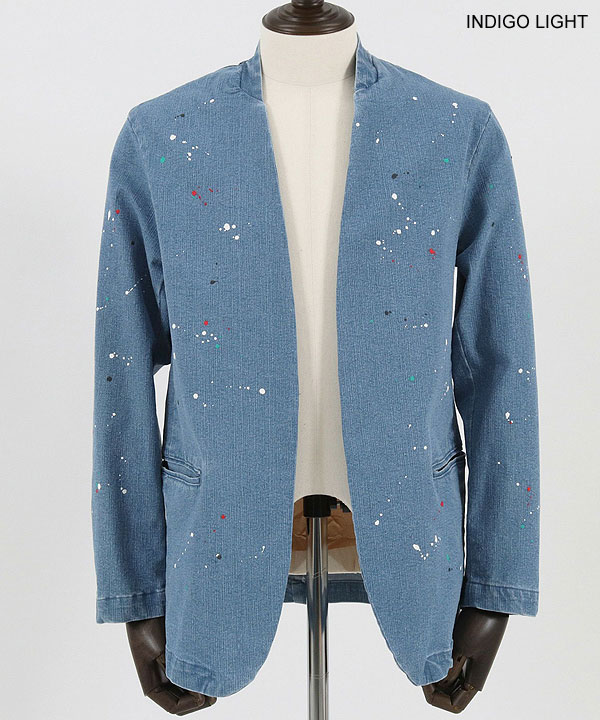 30％OFF SALE セール GLIMCLAP グリムクラップ Painting used processing minimal detail denim jacket atfjktの通販は