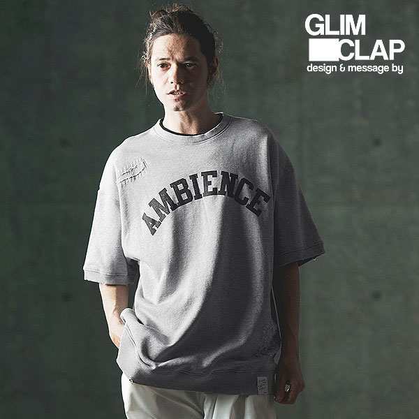 2024 春夏 2nd 先行予約 6月上旬〜中旬入荷予定 GLIMCLAP グリムクラップ Distressed short-sleeve sweatshirt -AMBIENCE- メンズ atftps