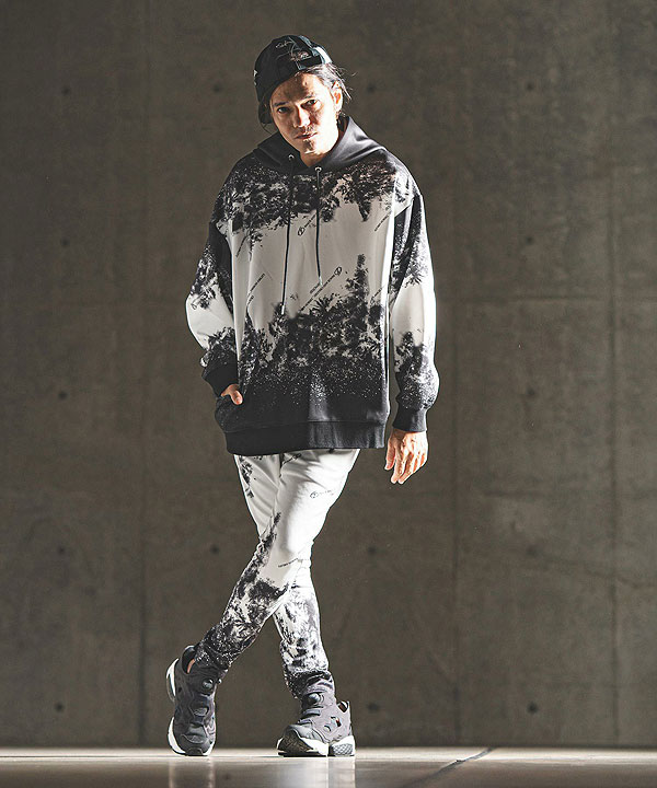 2024 秋冬 3rd 先行予約 12月上旬〜中旬入荷予定 GLIMCLAP グリムクラップ Tight fit track pants -graphic original pattern- atfpts