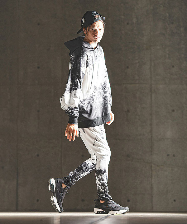2024 秋冬 3rd 先行予約 12月上旬〜中旬入荷予定 GLIMCLAP グリムクラップ Tight fit track pants -graphic original pattern- atfpts