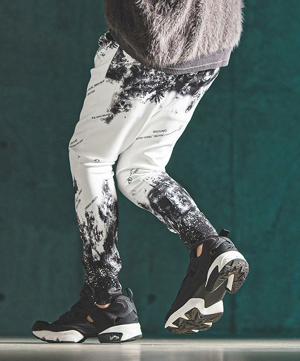 2024 秋冬 3rd 先行予約 12月上旬〜中旬入荷予定 GLIMCLAP グリムクラップ Tight fit track pants -graphic original pattern- atfpts